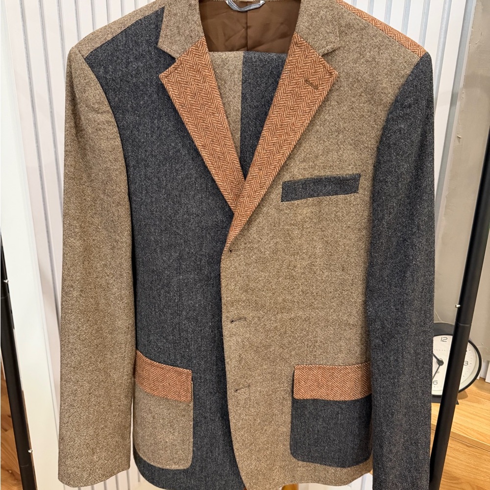 J Press York Street Wool Patchwork Suit